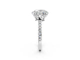 White gold Oval Halo Diamond Pave Band Ring with Four-Prong Setting_36