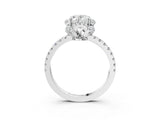 White gold Oval Halo Diamond Pave Band Ring with Four-Prong Setting_37