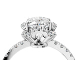White gold Oval Halo Diamond Pave Band Ring with Four-Prong Setting_38