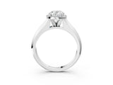 White gold Oval Halo Diamond Ring with Cathedral Band and Four-Prong Setting_83