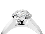 White gold Oval Halo Diamond Ring with Cathedral Band and Four-Prong Setting_84
