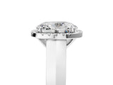 White gold Oval Halo Diamond Ring with Cathedral Band and Four-Prong Setting_85
