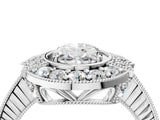 White gold Oval Halo Diamond Ring with Milgrain Bezel and Prong Setting_10