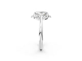 White gold Oval Halo Diamond Ring with Round Cluster Setting, Solitaire Band, and Four-Prong Setting_69