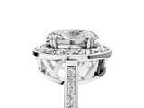 White gold Oval Halo Diamond Ring with Split Shank and Four-Prong Setting_74