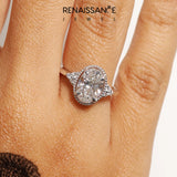 Platinum Fancy Pink Princess Cut Diamond Halo Ring with Tapered Band and Four-Prong Setting