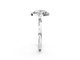 White gold Oval Halo Diamond Solitaire with Pavé Band and Four-Prong Setting_113