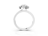 White gold Oval Halo Diamond Solitaire with Pavé Band and Four-Prong Setting_114
