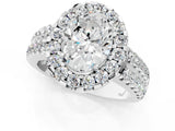 White gold Oval Halo Diamond Split Shank Engagement Ring with Prong Setting_22