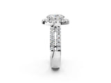 White gold Oval Halo Diamond Split Shank Engagement Ring with Prong Setting_35