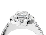 White gold Oval Halo Diamond Split Shank Engagement Ring with Prong Setting_37