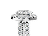 White gold Oval Halo Diamond Split Shank Engagement Ring with Prong Setting_38