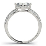 White gold Oval Halo Diamond Split Shank Ring with Four-Prong Setting 1