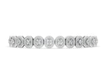 White gold Oval Halo Diamond Tennis Bracelet with Bezel Setting