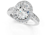 White gold Oval Halo Pavé Diamond Engagement Ring with Bezel Setting_37