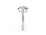 White gold Oval Halo Pavé Diamond Engagement Ring with Bezel Setting_39