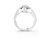 White gold Oval Halo Pavé Diamond Engagement Ring with Bezel Setting_40