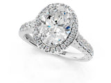 White gold Oval Halo Pavé Diamond Engagement Ring with Four-Prong Setting_27