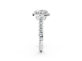 White gold Oval Halo Pavé Diamond Engagement Ring with Four-Prong Setting_28