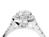 White gold Oval Halo Pavé Diamond Engagement Ring with Four-Prong Setting_30