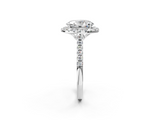 White gold Oval Halo Pavé Diamond Engagement Ring with Four-Prong Setting_5