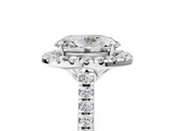 White gold Oval Halo Pavé Diamond Engagement Ring with Four-Prong Setting_8