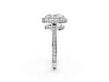 White gold Oval Halo Pave Band Solitaire Ring with Prong Setting_67