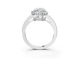 White gold Oval Halo Pave Band Solitaire Ring with Prong Setting_69
