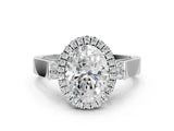 White gold Oval Halo Pave Split Shank Prong Setting Ring_91