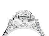 White gold Oval Halo Pave Split Shank Prong Setting Ring_91