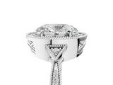 White gold Oval Halo Round Diamond Milgrain Pave Engagement Ring_38