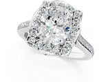 White gold Oval Halo Round Diamond Pave Band with Four-Prong Setting_39