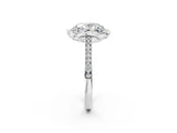 White gold Oval Halo Round Diamond Pave Band with Four-Prong Setting_40
