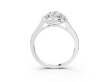 White gold Oval Halo Round Diamond Pave Band with Four-Prong Setting_41