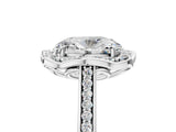 White gold Oval Halo Round Diamond Pave Band with Four-Prong Setting_43