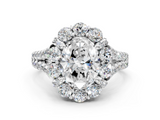 White gold Oval Halo Split Shank Diamond Engagement Ring with Pave Band and Four-Prong Setting_54