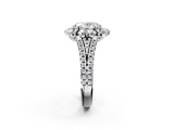 White gold Oval Halo Split Shank Diamond Engagement Ring with Pave Band and Four-Prong Setting_57