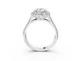 White gold Oval Halo Split Shank Diamond Engagement Ring with Pave Band and Four-Prong Setting_57