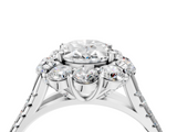 White gold Oval Halo Split Shank Diamond Engagement Ring with Pave Band and Four-Prong Setting_58