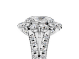 White gold Oval Halo Split Shank Diamond Engagement Ring with Pave Band and Four-Prong Setting_60