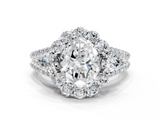 White gold Oval Halo Split Shank Diamond Engagement Ring with Prong Setting_20