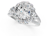 White gold Oval Halo Split Shank Diamond Engagement Ring with Prong Setting_21