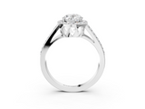 White gold Oval Halo Split Shank Diamond Ring with Four-Prong Setting_52
