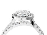 White gold Oval Halo Split Shank Diamond Ring with Pavé Setting_30