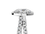 White gold Oval Halo Split Shank Diamond Ring with Pavé Setting_32