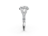 White gold Oval Halo Split Shank Diamond Ring with Prong Setting_22