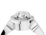 White gold Oval Halo Split Shank Milgrain Diamond Ring_22