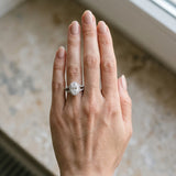 White gold Oval Halo Split Shank Pave Diamond Ring with Four-Prong Setting_12