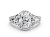 White gold Oval Halo Split Shank Pave Diamond Ring with Four-Prong Setting_67