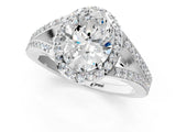 White gold Oval Halo Split Shank Pave Diamond Ring with Four-Prong Setting_68